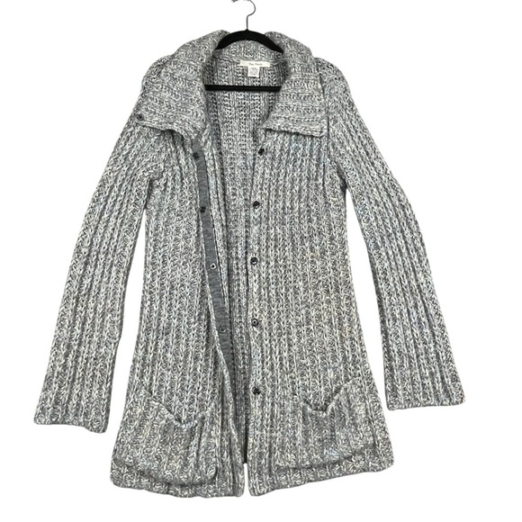 Free People Wool Blend Knitted Chunky Boxy Cozy Long Cardigan Sweater - M - Picture 8 of 16